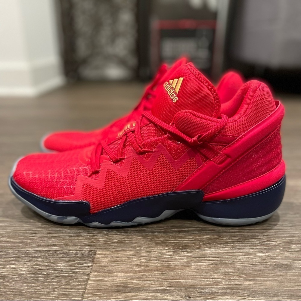 Adidas D.O.N. Issue #2 "Scarlet/Team Navy" sz 14 - Picture 2 of 4
